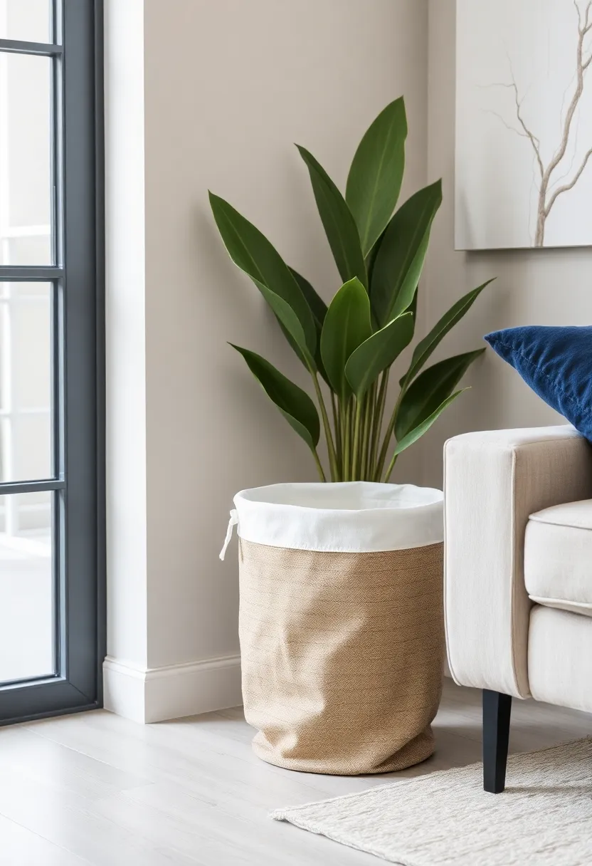 30+ Fabric Storage Ideas to Keep Your Home Organized and Chic - 25. Eco-Friendly Fabric Waste Baskets