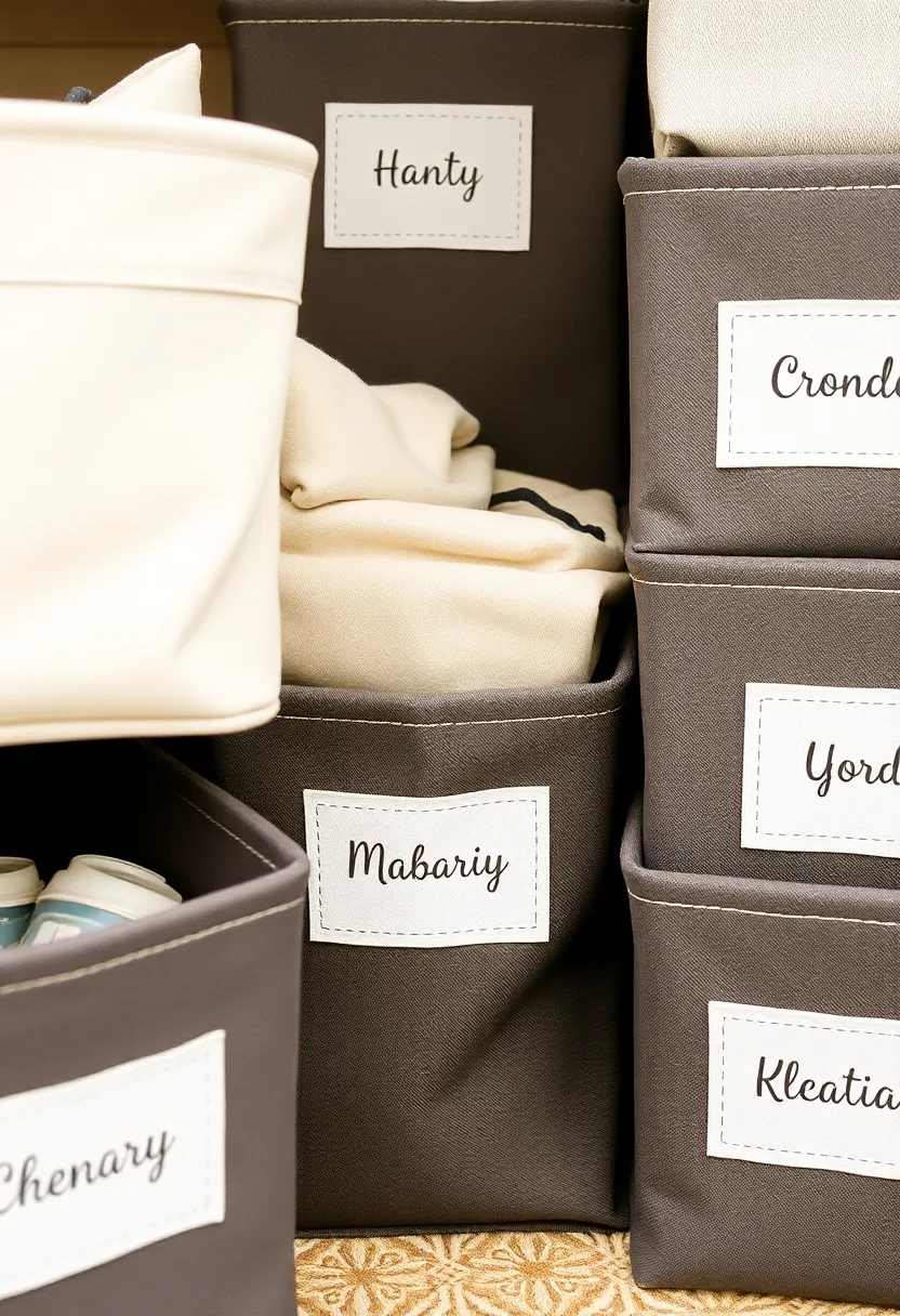 30+ Fabric Storage Ideas to Keep Your Home Organized and Chic - 28. Personalized Fabric Storage Labels