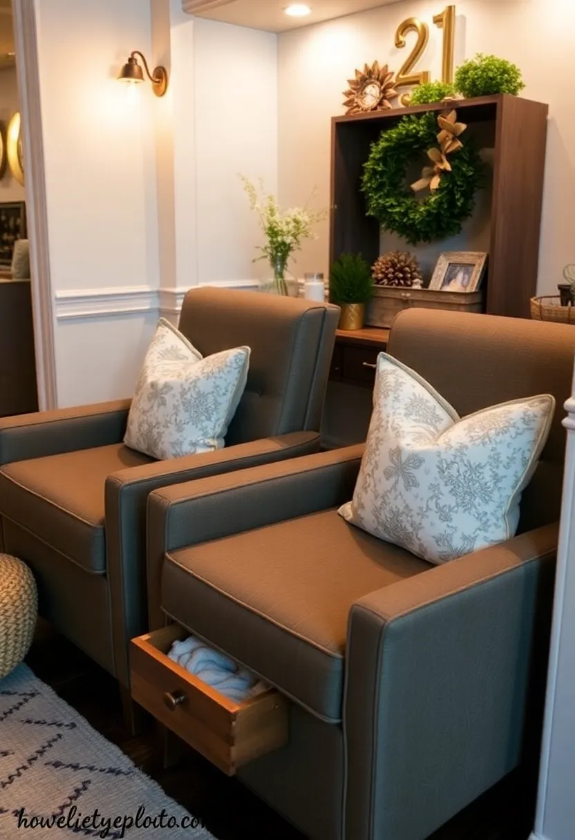 30+ Fabric Storage Ideas to Keep Your Home Organized and Chic - 29. Cozy Fabric Chair Cushions with Storage