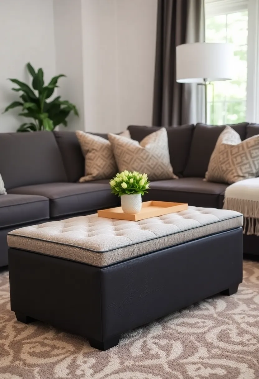 30+ Fabric Storage Ideas to Keep Your Home Organized and Chic - 5. Fabric-Covered Storage Ottomans