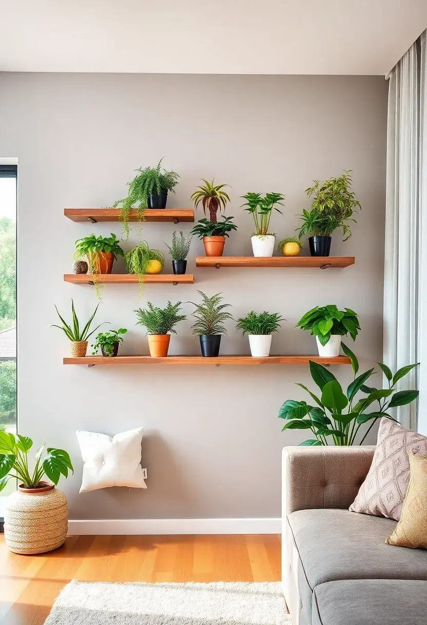 30+ Floating Shelf Ideas for Living Room Décor and Storage 83 30+ Floating Shelf Ideas for Living Room Décor and Storage - 13. Shelf-Cum-Planter