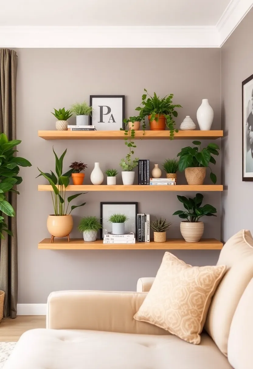 30+ Floating Shelf Ideas for Living Room Décor and Storage 22 30+ Floating Shelf Ideas for Living Room Décor and Storage - 4. Corner Floating Shelves