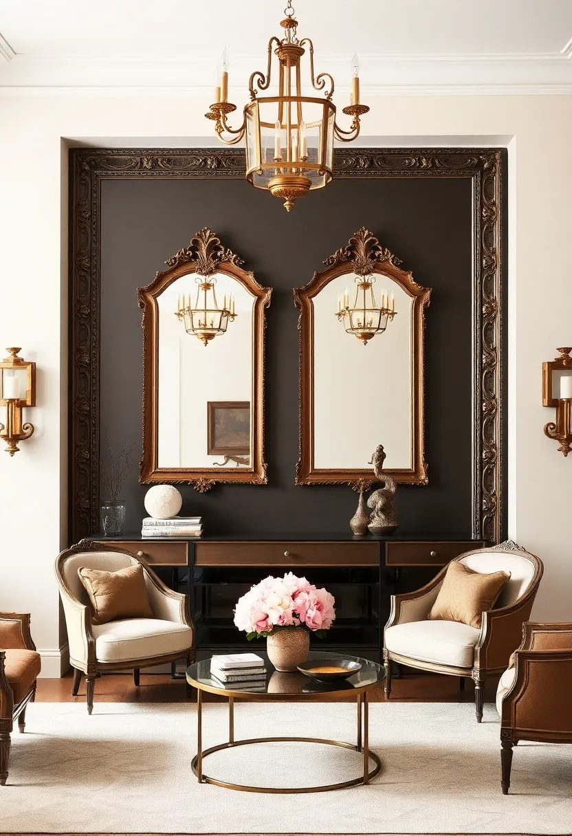 30+ Glamorous Art Deco Living Room Ideas for Timeless Elegance - 13. Vintage Mirrors