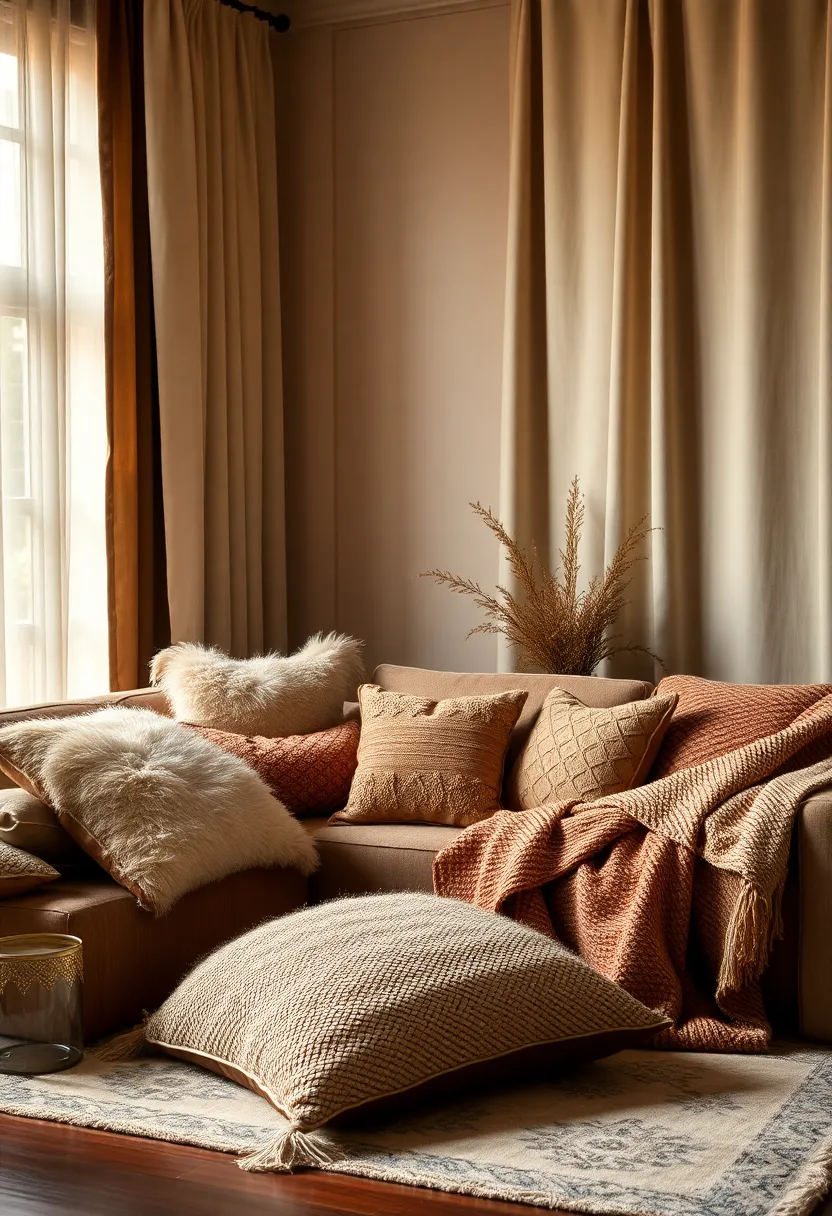 30+ Glamorous Art Deco Living Room Ideas for Timeless Elegance - 16. Layered Textiles