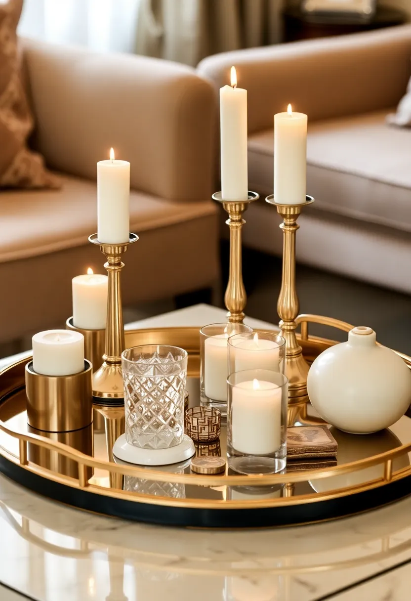 30+ Glamorous Art Deco Living Room Ideas for Timeless Elegance - 25. Decorative Trays