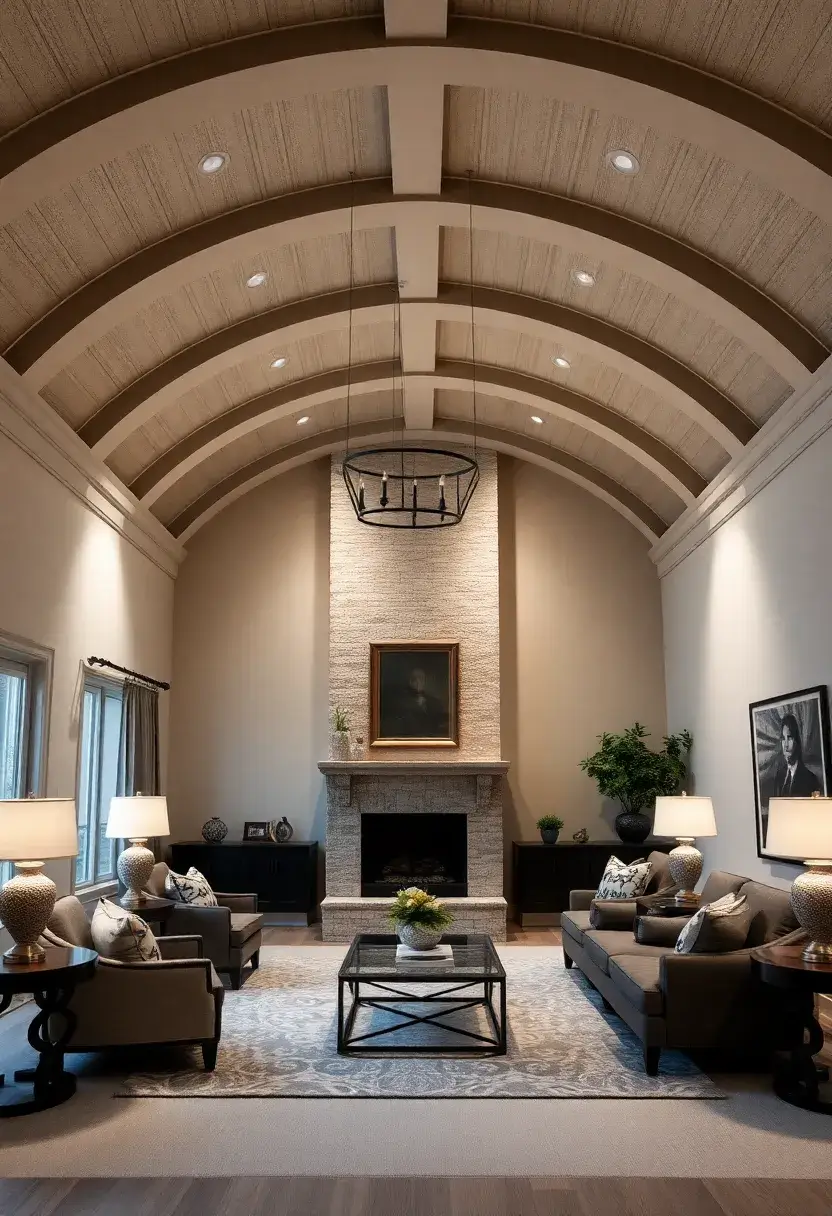 30+ Inspiring Living Room Ceiling Ideas for Every Design Style - 17. Barrel Vault Ceilings