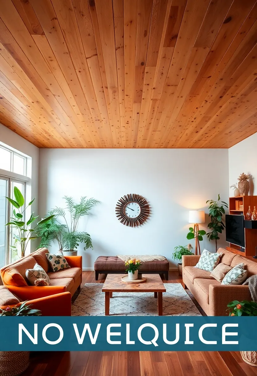30+ Inspiring Living Room Ceiling Ideas for Every Design Style - 18. Plywood Panel Ceilings