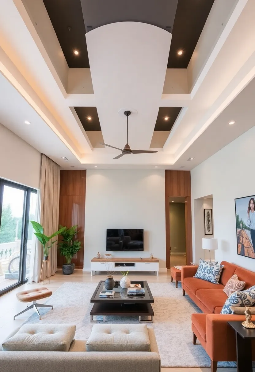 30+ Inspiring Living Room Ceiling Ideas for Every Design Style - 28. Multi-Level Ceilings