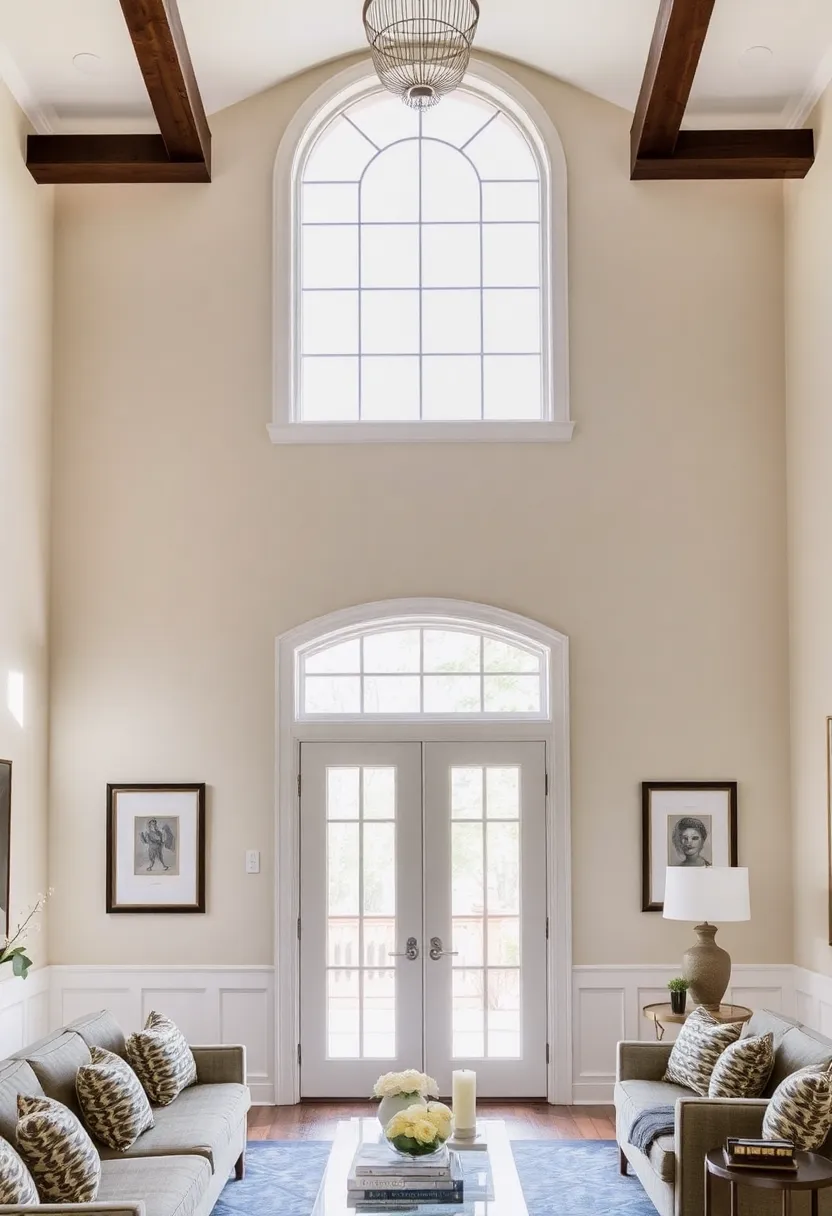 30+ Large Window Ideas for Living Room Light and View - 12. Transom Windows