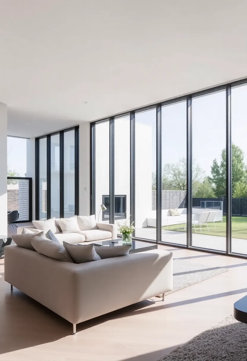 30+ Large Window Ideas for Living Room Light and View - 14. Fixed Glass Panels