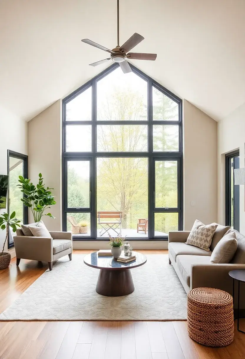 30+ Large Window Ideas for Living Room Light and View - 15. Large Awning Windows