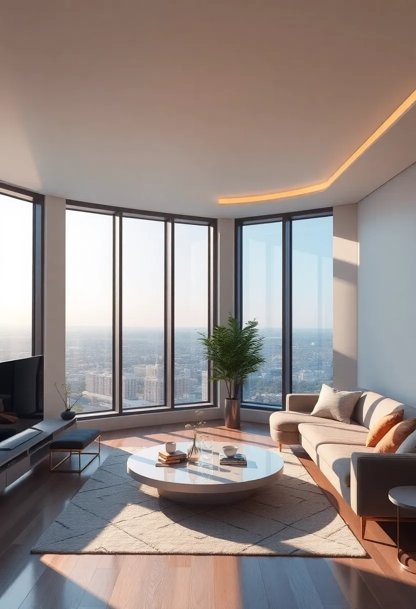 30+ Large Window Ideas for Living Room Light and View - 30. Innovative Smart Windows