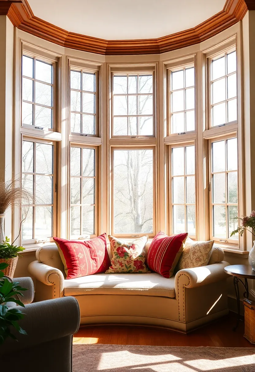 30+ Large Window Ideas for Living Room Light and View - 7. Bay Windows to Create Space