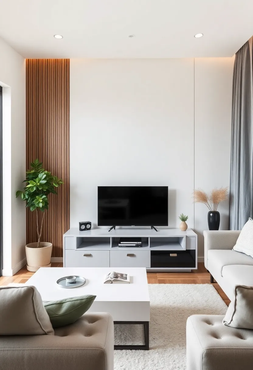 30+ Living Room Entertainment Center Ideas That Combine Style and Storage 85 30+ Living Room Entertainment Center Ideas That Combine Style and Storage - 17. Compact Slimline Design