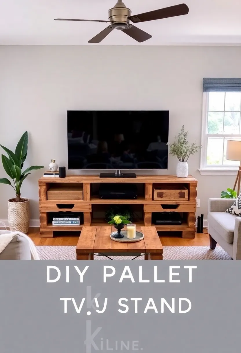 30+ Living Room Entertainment Center Ideas That Combine Style and Storage 90 30+ Living Room Entertainment Center Ideas That Combine Style and Storage - 18. DIY Pallet TV Stand