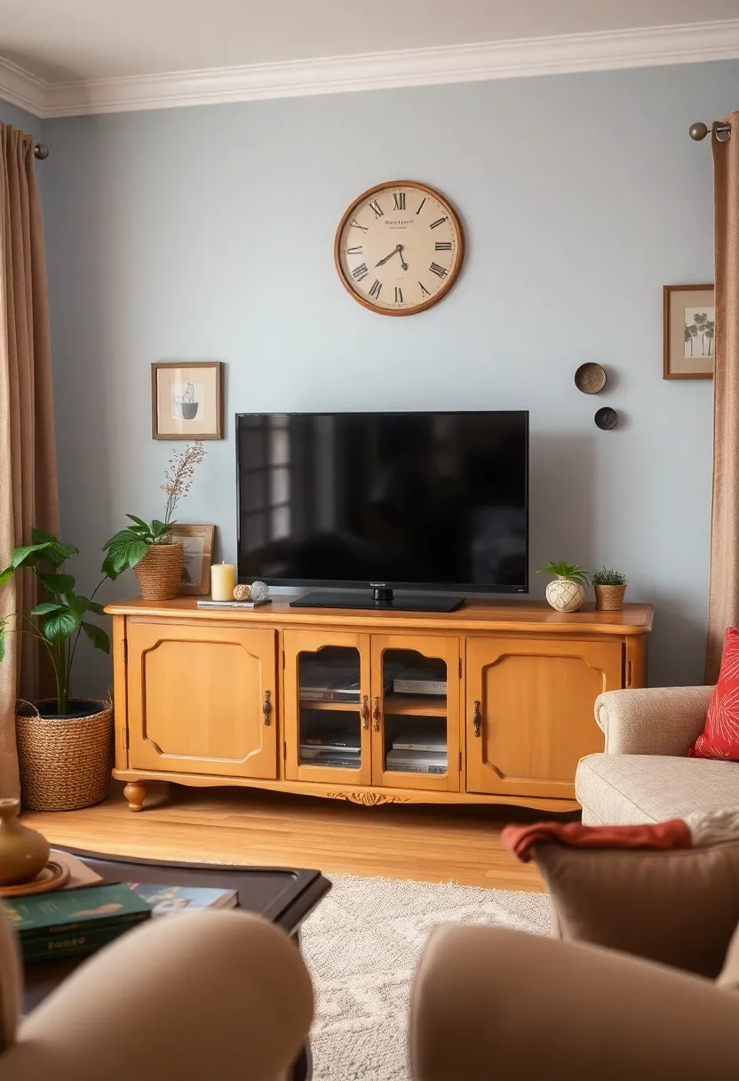 30+ Living Room Entertainment Center Ideas That Combine Style and Storage 27 30+ Living Room Entertainment Center Ideas That Combine Style and Storage - 5. Vintage Style TV Stand