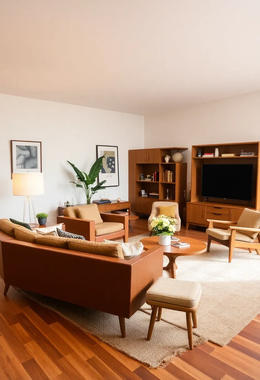 30+ Retro Living Room Ideas with a Nostalgic Twist - 2. Embrace Mid-Century Modern Furniture