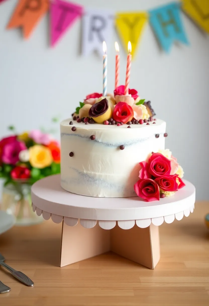30+ Simple Birthday Decoration Ideas at Home for a Lovely Celebration 101 30+ Simple Birthday Decoration Ideas at Home for a Lovely Celebration - 17. Recycled Cardboard Cake Stand