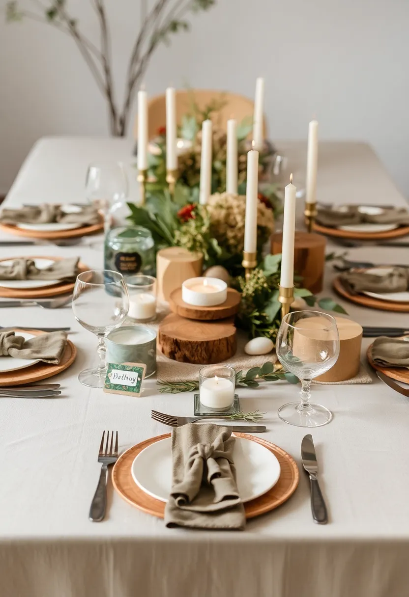 30+ Simple Birthday Decoration Ideas at Home for a Lovely Celebration 136 30+ Simple Birthday Decoration Ideas at Home for a Lovely Celebration - 22. Nature-Themed Table Settings