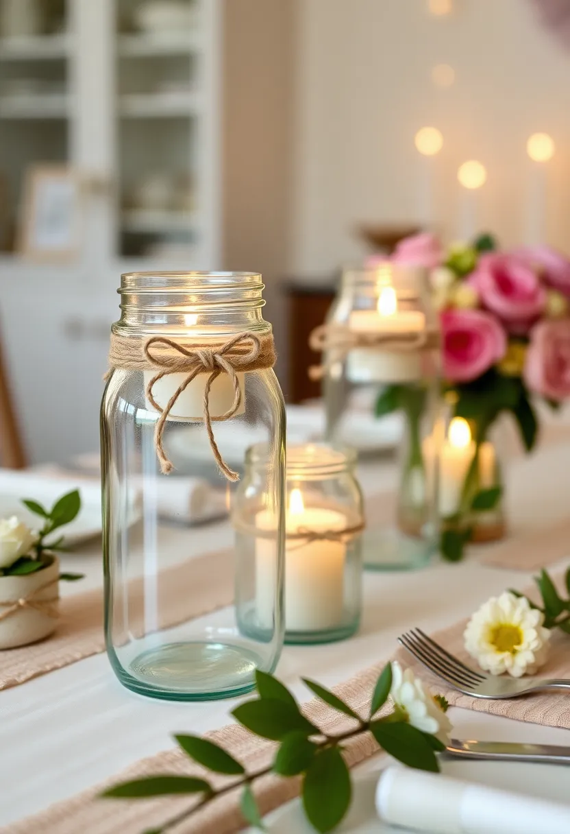 30+ Simple Birthday Decoration Ideas at Home for a Lovely Celebration 13 30+ Simple Birthday Decoration Ideas at Home for a Lovely Celebration - 3. Upcycled Jar Candle Holders