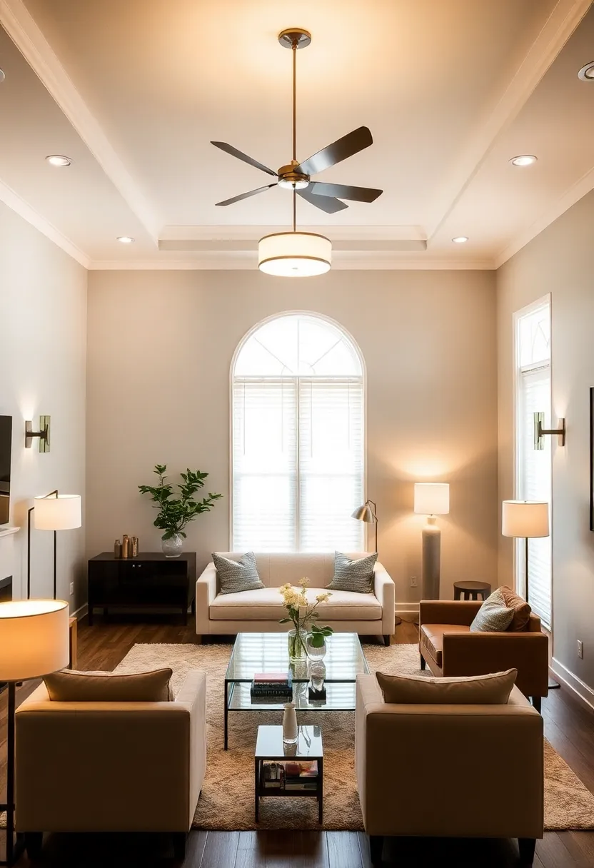 30+ Stunning Living Room Ceiling Lighting Ideas for Perfect Illumination 97 30+ Stunning Living Room Ceiling Lighting Ideas for Perfect Illumination - 15. Layered Lighting Techniques