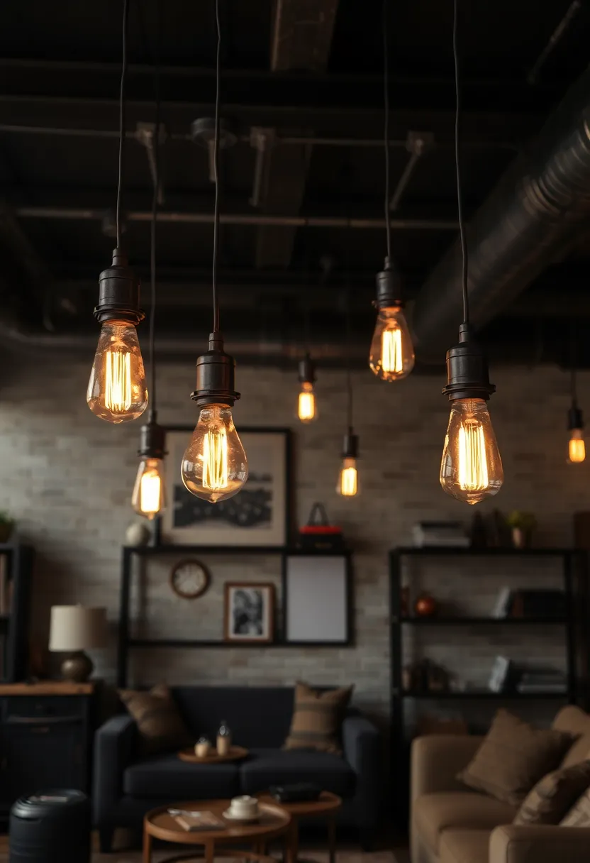 30+ Stunning Living Room Ceiling Lighting Ideas for Perfect Illumination 43 30+ Stunning Living Room Ceiling Lighting Ideas for Perfect Illumination - 7. Industrial Chic Lighting