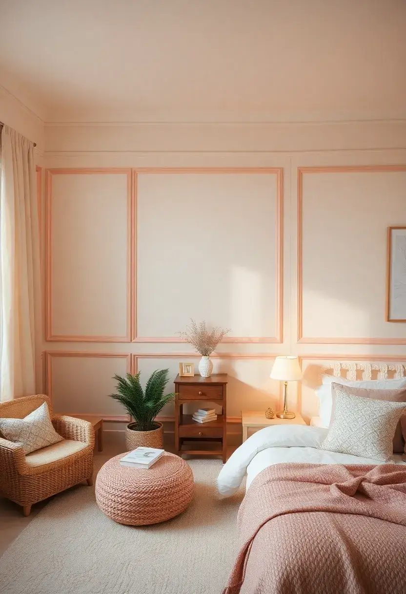 30+ Trim Color Ideas to Perfectly Complement Any Room - 18. Soft Peach for a Gentle Glow