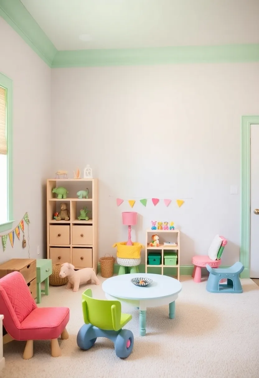30+ Trim Color Ideas to Perfectly Complement Any Room - 4. Soft Pastel Accents for Playful Touch