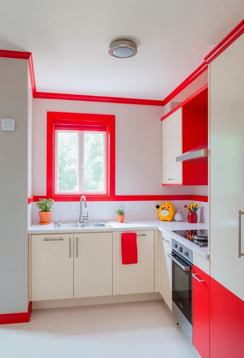 30+ Trim Color Ideas to Perfectly Complement Any Room - 8. Bright Red for an Unexpected Pop