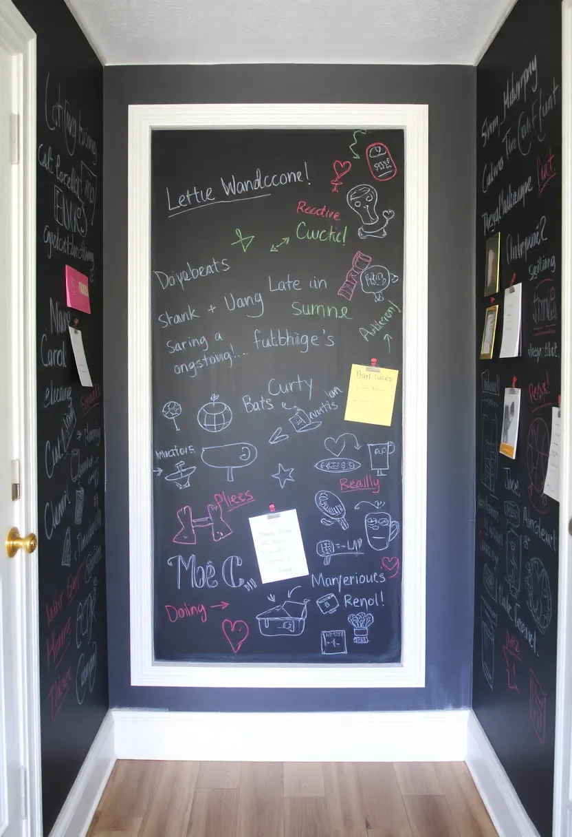 30+ Welcoming Living Room Entryway Ideas That Impress 76 30+ Welcoming Living Room Entryway Ideas That Impress - 12. Chalkboard Wall