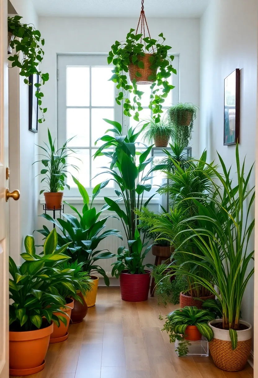 30+ Welcoming Living Room Entryway Ideas That Impress 29 30+ Welcoming Living Room Entryway Ideas That Impress - 5. Indoor Plant Display