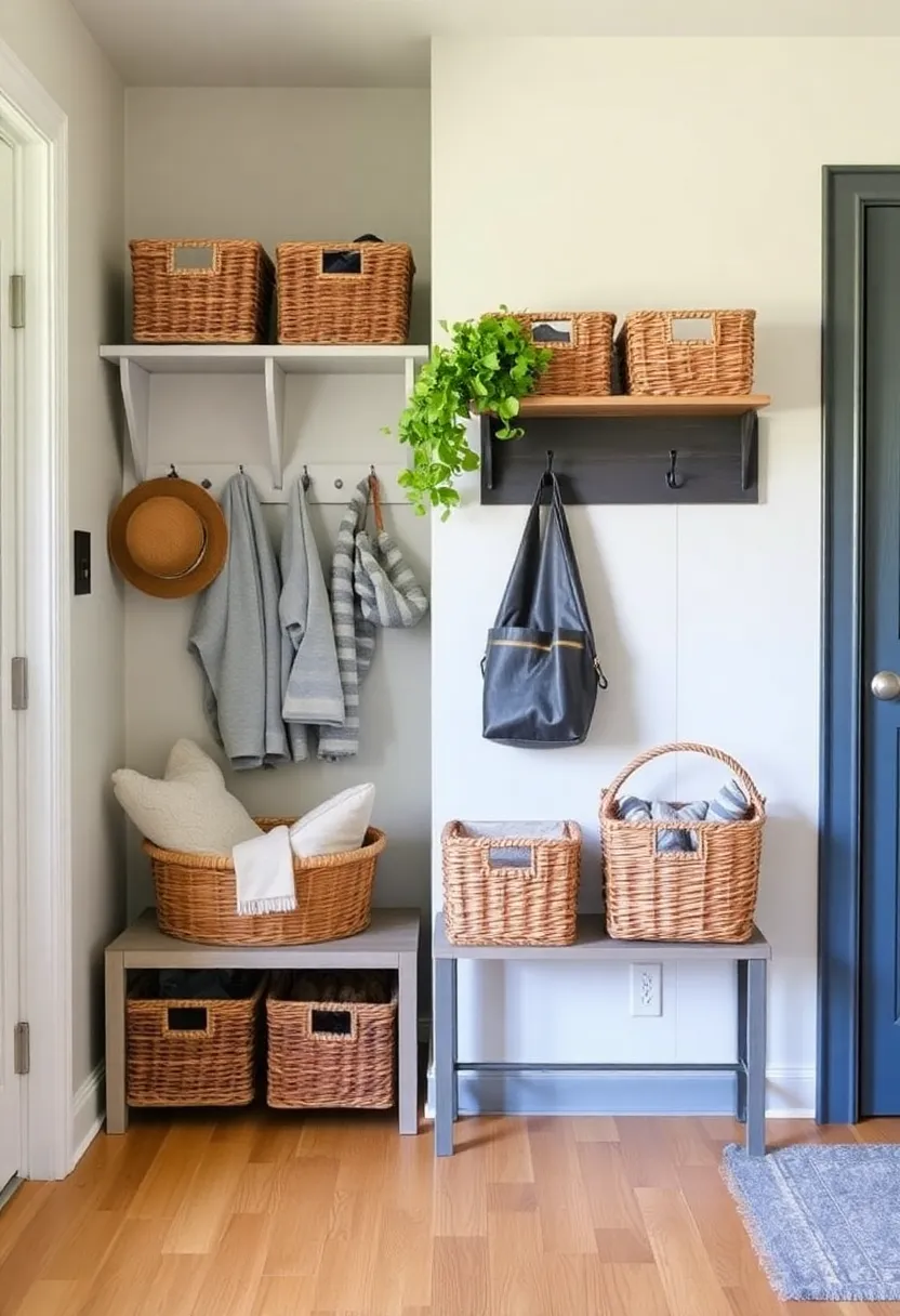 30+ Welcoming Living Room Entryway Ideas That Impress 43 30+ Welcoming Living Room Entryway Ideas That Impress - 7. Clever Storage Solutions