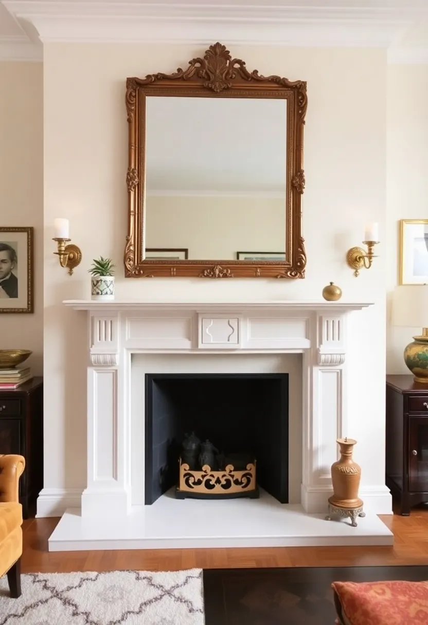 25+ Creative Ideas for Chimney Breast Living Room Design 9 25+ Creative Ideas for Chimney Breast Living Room Design - 9. Use Mirrors for Depth