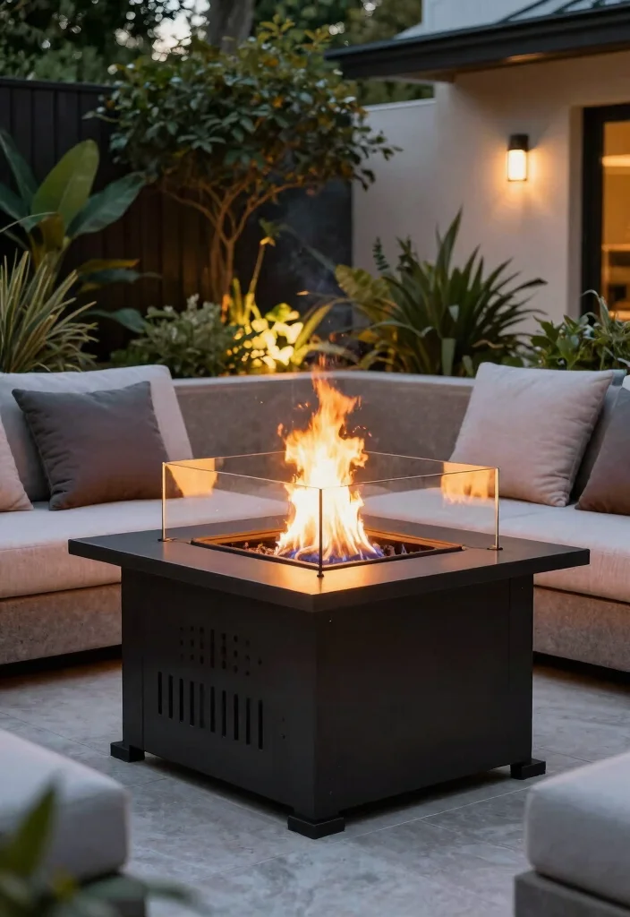 10 Backyard Fire Pit Ideas for Cozy Evenings Outdoors - 8. Eco-Friendly Natural Gas Fire Pit 1