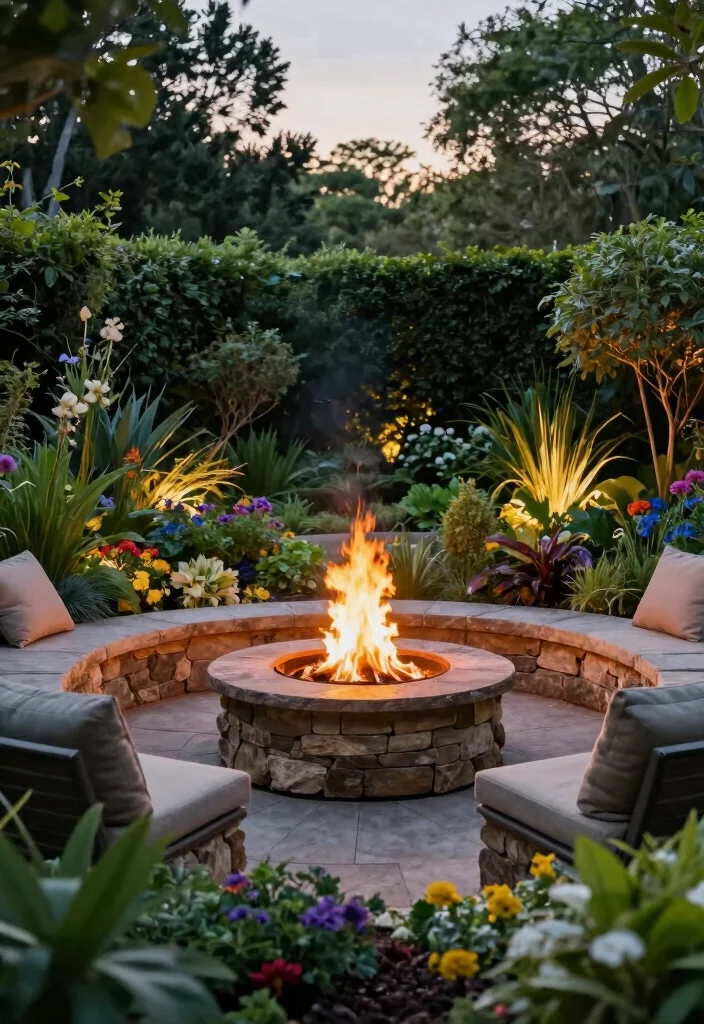 10 Backyard Fire Pit Ideas for Cozy Evenings Outdoors - 9. Fire Pit in a Sunken Garden 1