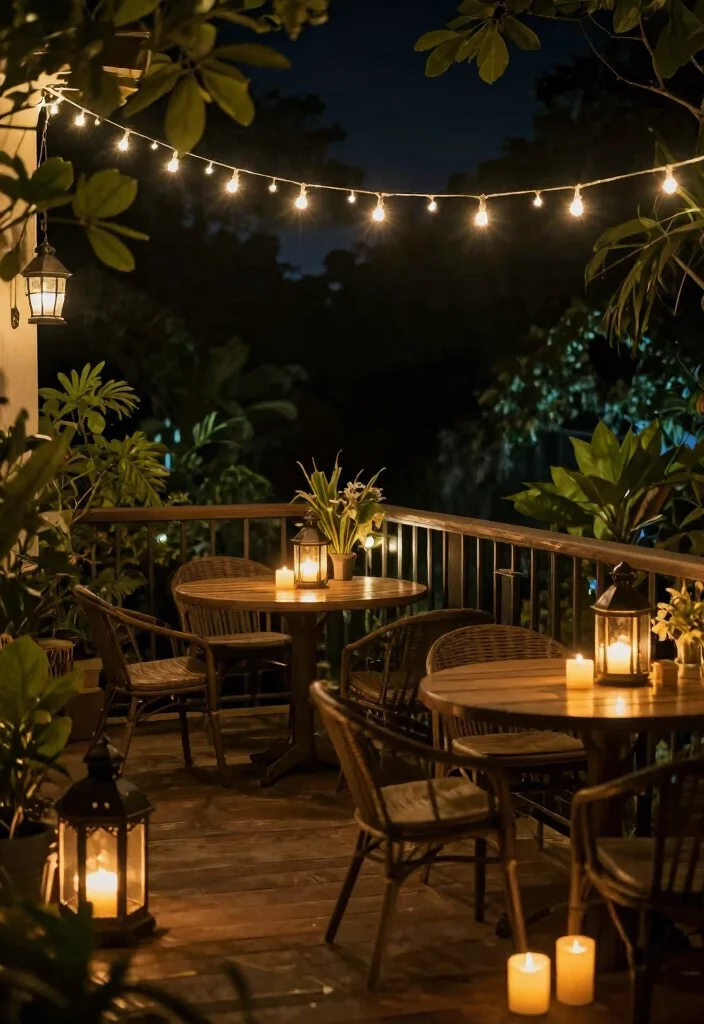 10 Bedroom Balcony Ideas for Relaxed Indoor Outdoor Living - 8. Cozy Night Lights 1