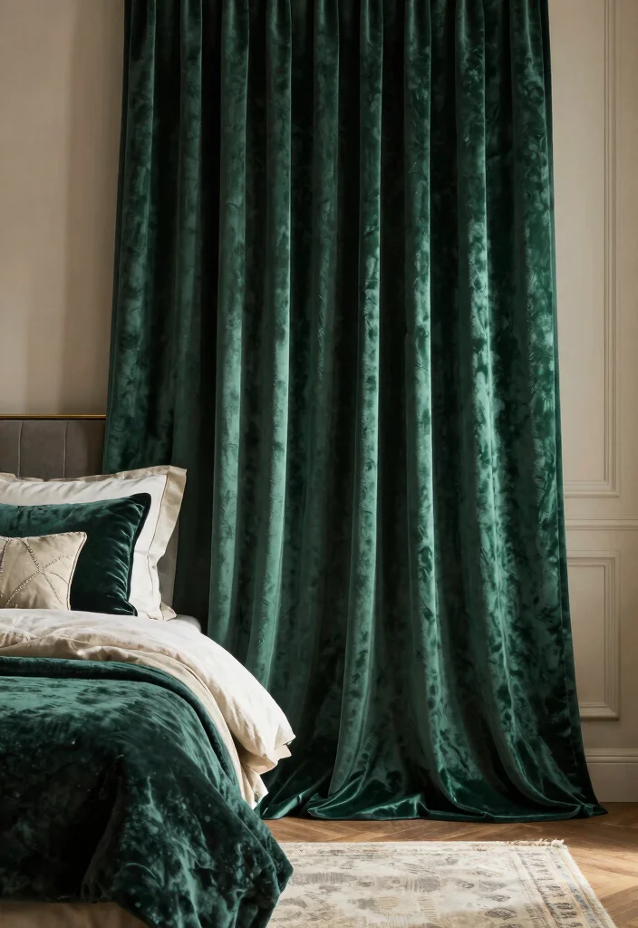 10 Bedroom Curtains Ideas for Soft Balanced Light 34 10 Bedroom Curtains Ideas for Soft Balanced Light - 4. Velvet Elegance 1
