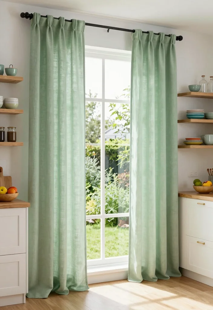 10 Curtain Ideas for Kitchen to Add Soft Practical Style - 1. Organic Cotton Curtains 1