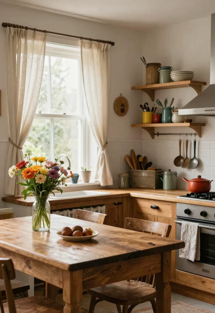10 Curtain Ideas for Kitchen to Add Soft Practical Style - 7. Natural Muslin Curtains 1
