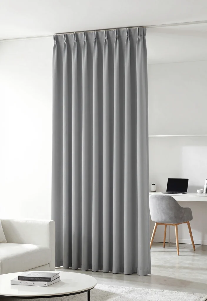 10 Curtain Room Divider Ideas for Simple Flexible Spaces - 5. Minimalist Magic 1