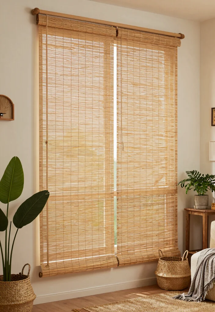 10 DIY Room Divider Ideas for Easy Stylish Home Separation 23 10 DIY Room Divider Ideas for Easy Stylish Home Separation - 3. Nature-Inspired Bamboo Blinds 1