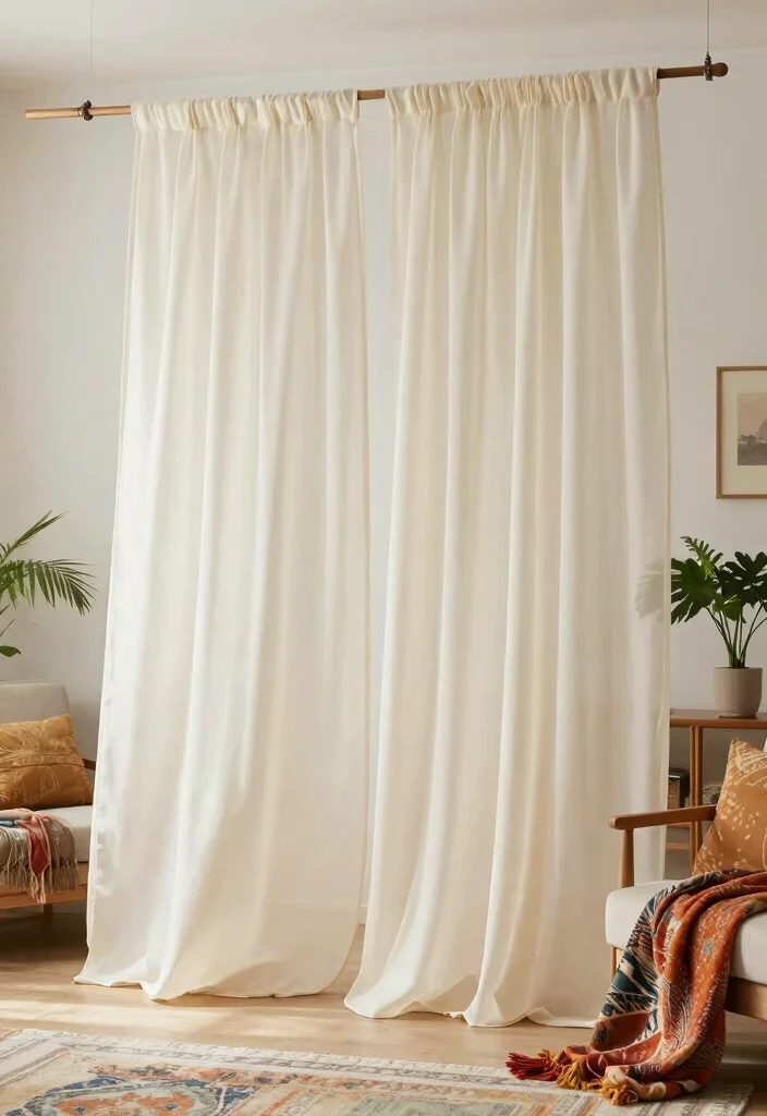 10 DIY Room Divider Ideas for Easy Stylish Home Separation 67 10 DIY Room Divider Ideas for Easy Stylish Home Separation - 7. Curtain Room Separation 1