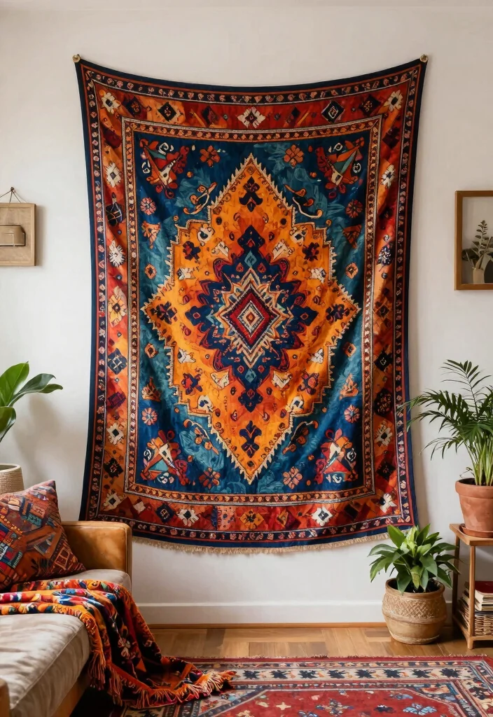 10 DIY Room Divider Ideas for Easy Stylish Home Separation 89 10 DIY Room Divider Ideas for Easy Stylish Home Separation - 9. Colorful Tapestry Divider 1