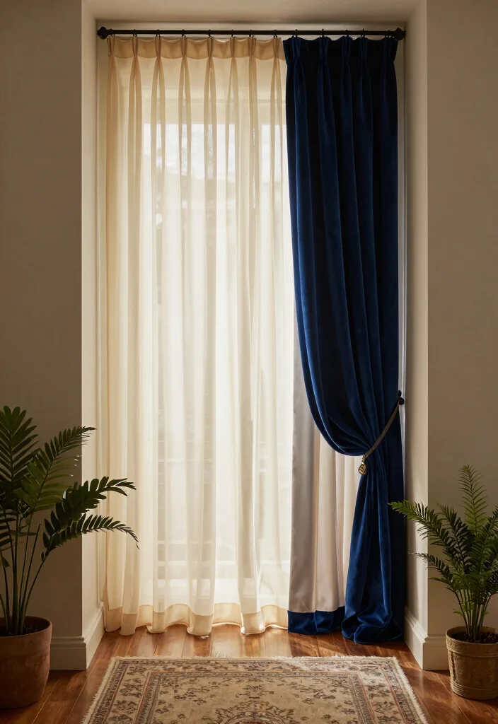 10 Doorway Curtain Ideas for Soft Casual Separation 45 10 Doorway Curtain Ideas for Soft Casual Separation - 5. Layered Elegance 1