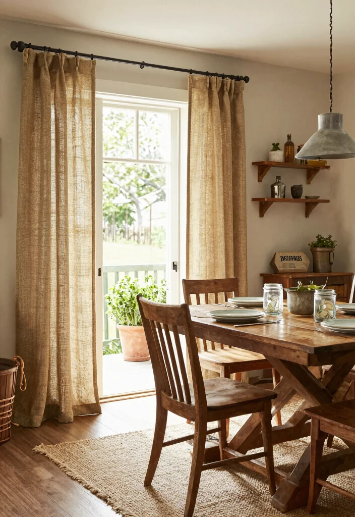 10 Doorway Curtain Ideas for Soft Casual Separation 78 10 Doorway Curtain Ideas for Soft Casual Separation - 8. Rustic Farmhouse Style 1