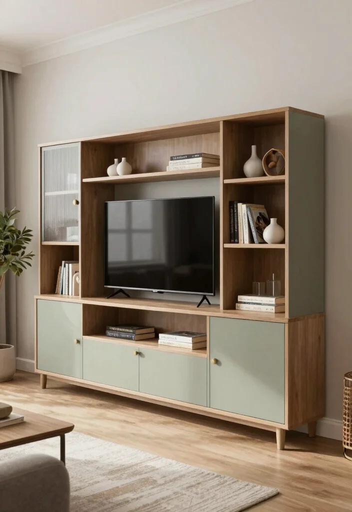 10 Hidden TV Cabinet Ideas for Seamless Living Room Design 98 10 Hidden TV Cabinet Ideas for Seamless Living Room Design - 10. Customizable Modular Cabinet 1