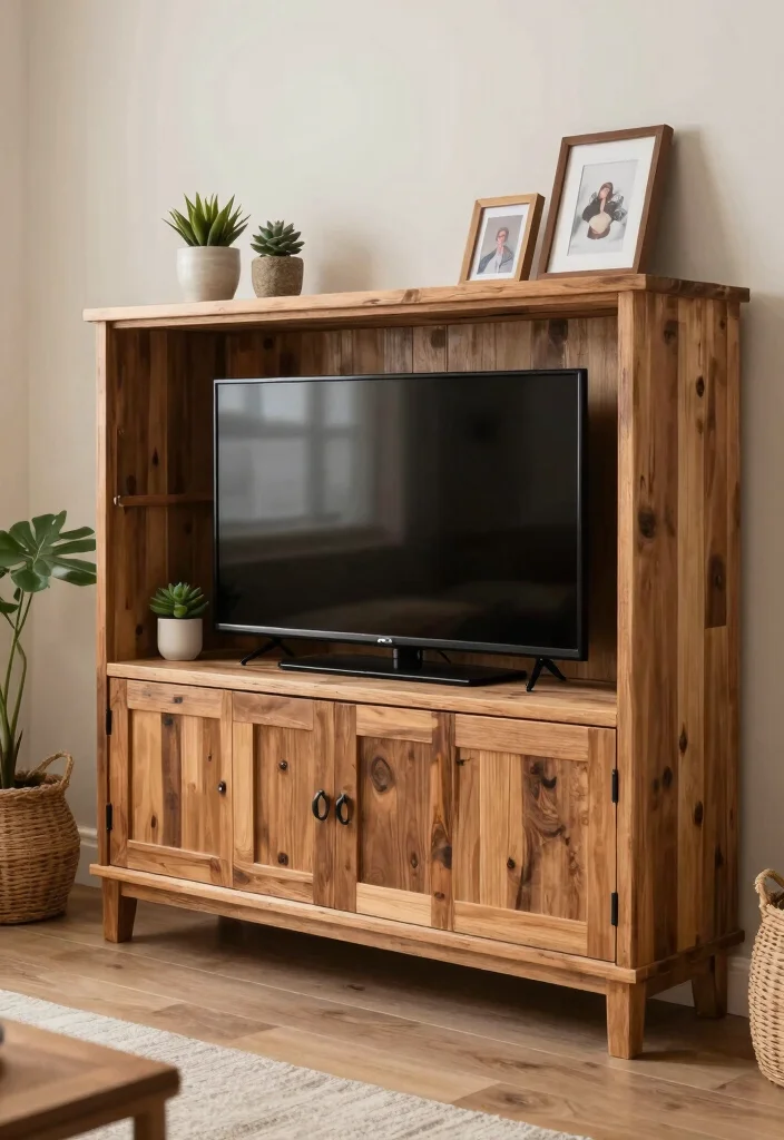 10 Hidden TV Cabinet Ideas for Seamless Living Room Design 32 10 Hidden TV Cabinet Ideas for Seamless Living Room Design - 4. DIY Hidden TV Cabinet 1