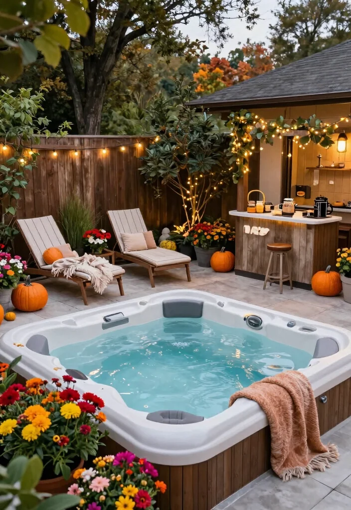 10 Hot Tub Ideas for a Relaxing Private Escape - 10. Seasonal Hot Tub Setup 1