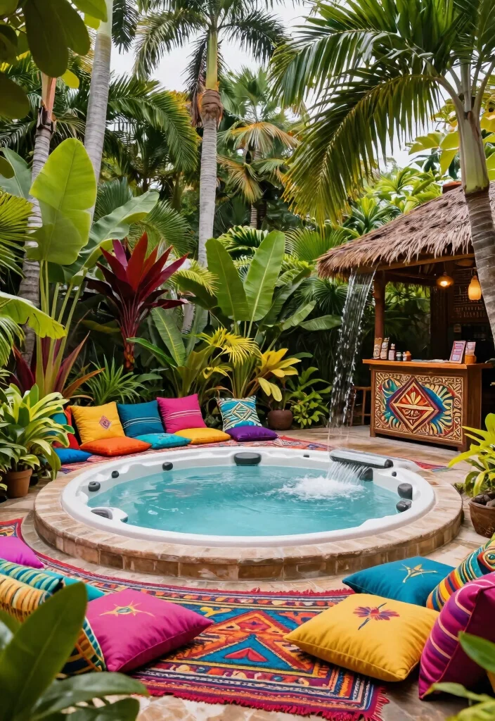 10 Hot Tub Ideas for a Relaxing Private Escape - 3. Tropical Paradise with a Hot Tub 1