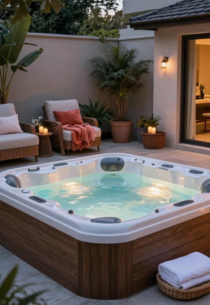 10 Hot Tub Ideas for a Relaxing Private Escape - 5. Spa-Inspired Hot Tub Retreat 1